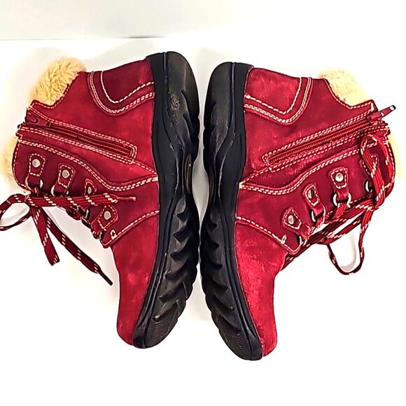 Earth Origins Womens Crowley Maroon Suede Lace Up Ankle Bootie Boot Zip Size 9.5 - Picture 3 of 10